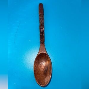 Tiki Totem Wood Spoon Hand Carved (Smaller, 7”)